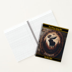 Cuaderno Moose en un bosque atardecer