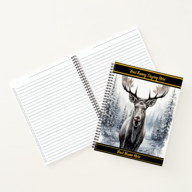 Cuaderno Moose en un bosque nevado (Interior)