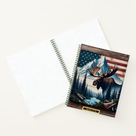 Cuaderno Moose en una pacífica escena montañosa