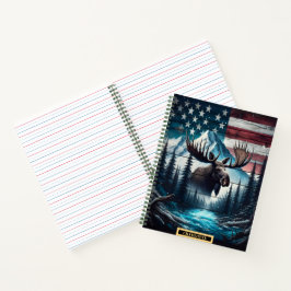Cuaderno Moose en una tranquila escena salvaje