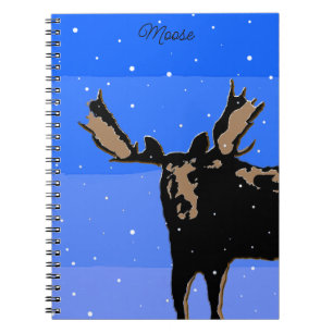Cuaderno Moose in Winter - Original Wildlife Art