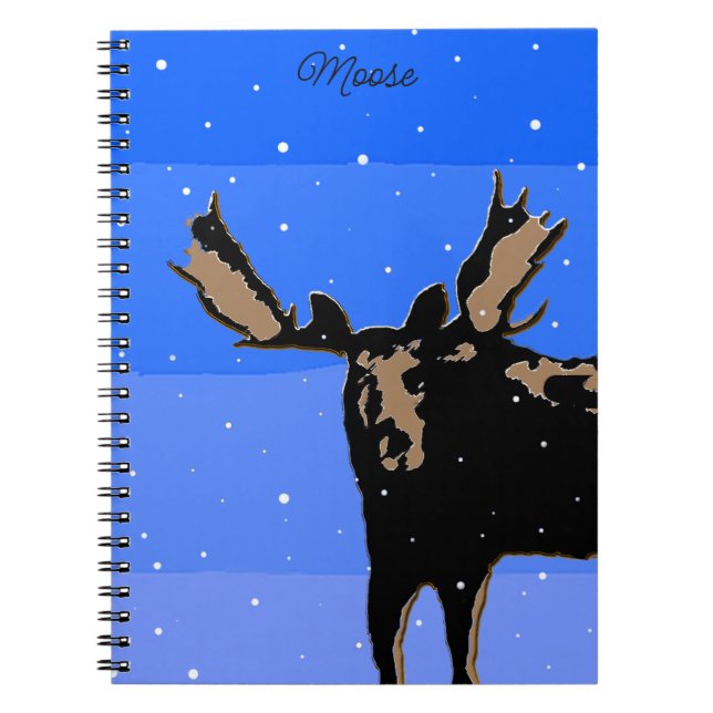 Cuaderno Moose in Winter - Original Wildlife Art (Frente)