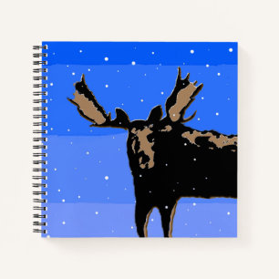 Cuaderno Moose in Winter - Original Wildlife Art