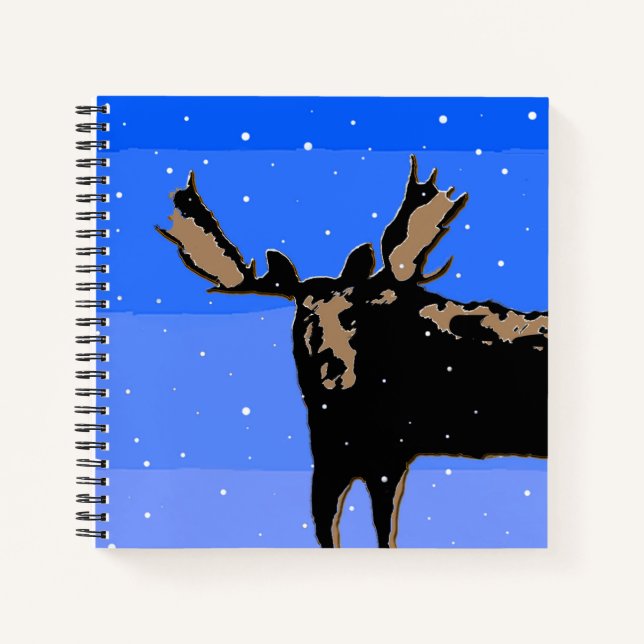 Cuaderno Moose in Winter - Original Wildlife Art (Anverso)