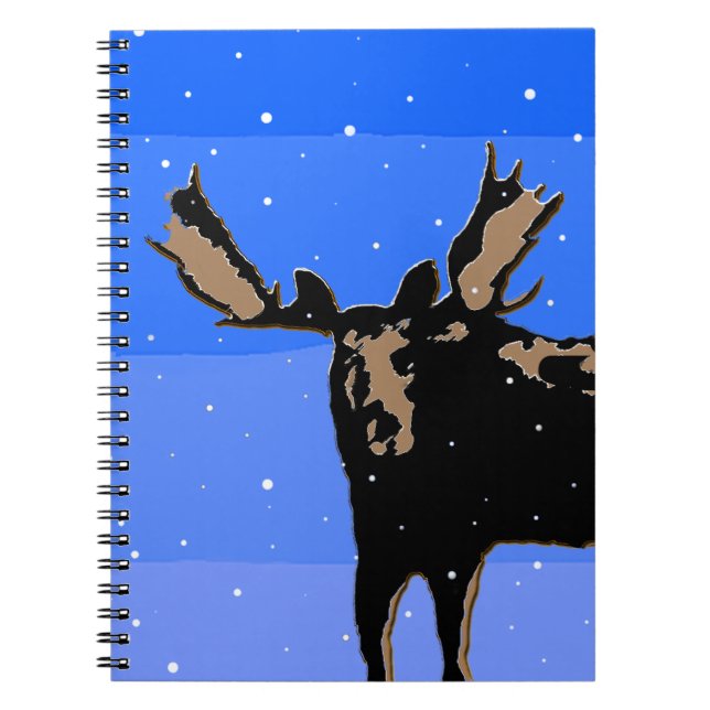 Cuaderno Moose in Winter - Original Wildlife Art (Frente)