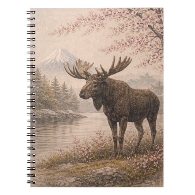 Cuaderno Moose Japanese Landscape Notebook, Wildlife Fusion (Frente)