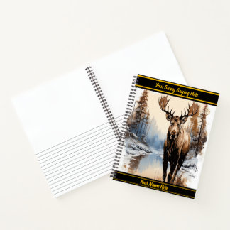 Cuaderno Moose por un sereno río de invierno