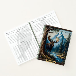 Cuaderno Moose por un tranquilo arroyo de montaña