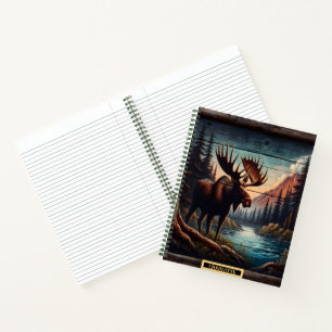 Cuaderno Moose por un tranquilo arroyo de montaña