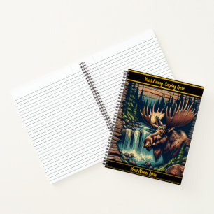 Cuaderno Moose por un tranquilo arroyo forestal