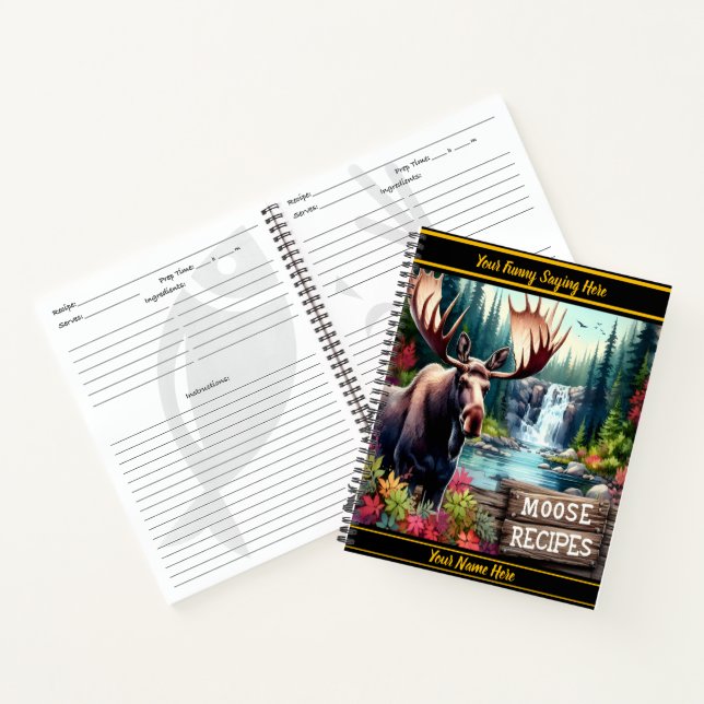 Cuaderno Moose por una cascada y árboles vibrantes (Interior)
