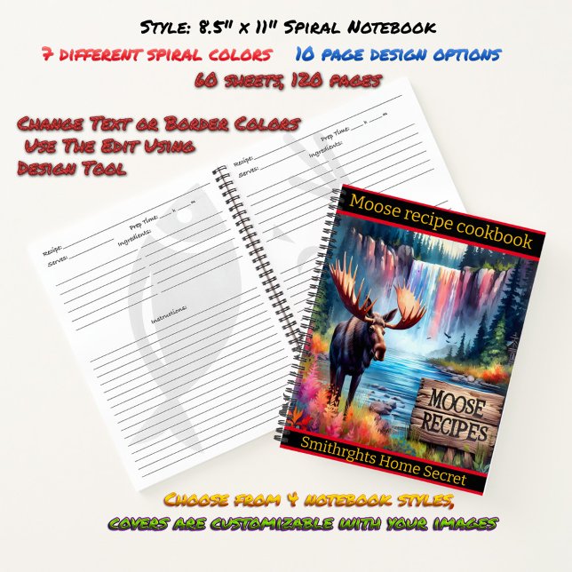 Cuaderno Moose por una vibrante cascada y lago (Subido por el creador)