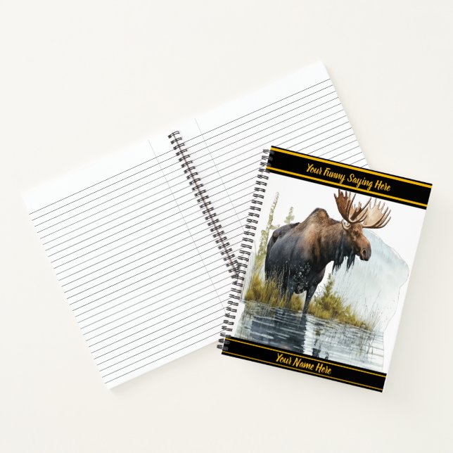 Cuaderno Moose wades en el pacífico lago del norte (Interior)