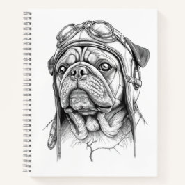Cuaderno Mops / Pug Marble Statue Antique Style Notebook