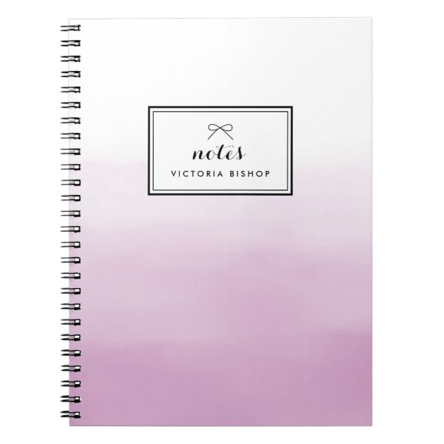 Cuaderno Morado acuarela Ombre personalizado (Frente)
