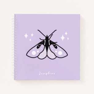 Cuaderno Morado de Polilla Mágica con Nombre