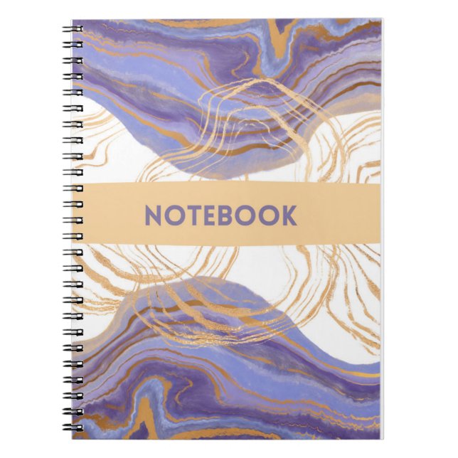 cuaderno morado, dorado y blanco (Frente)