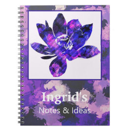 Cuaderno Morado espiritual de la flor Lotus Botánica