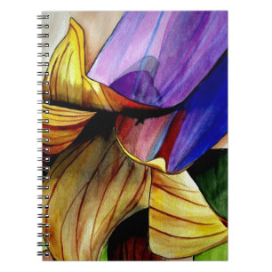 Cuaderno Morado Fritillary flor original arte acuarela