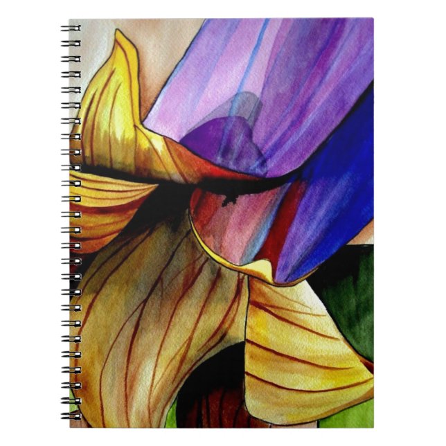 Cuaderno Morado Fritillary flor original arte acuarela (Frente)