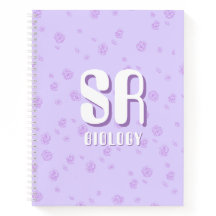 Cuaderno morado lindo con iniciales 