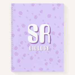 Cuaderno morado lindo con iniciales 