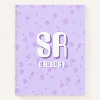 Cuaderno morado lindo con iniciales