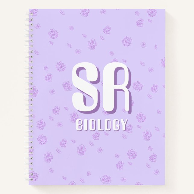Cuaderno morado lindo con iniciales  (Anverso)
