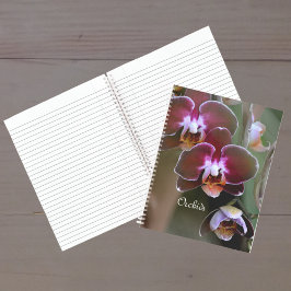 Cuaderno Morado Marrón Orquídea Flores Botánicas