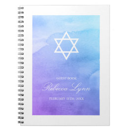 Cuaderno Morado Verde azulado Watercolor Bat Mitzvah Guest 