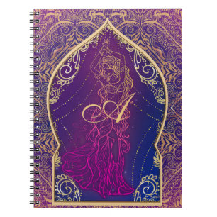 Cuaderno Morado y dorado glamour de danza árabe marroquí