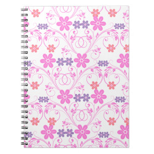 Cuaderno Morado y rosa floral moderna