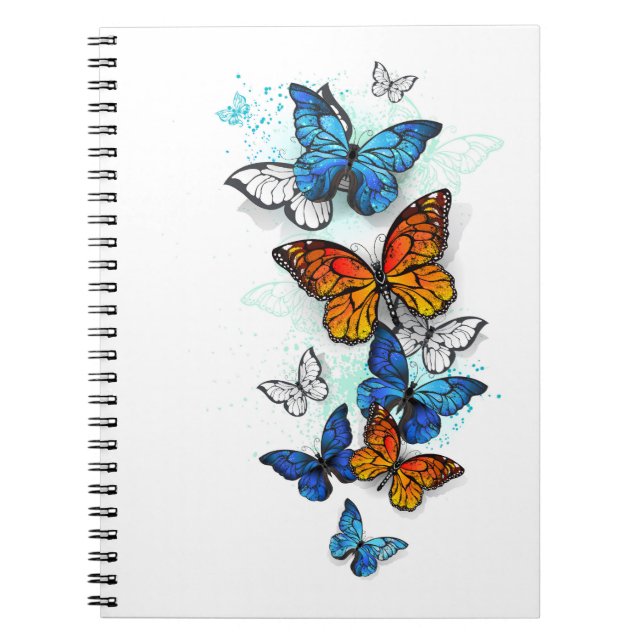 Cuaderno Morfo y monarca de las mariposas voladoras (Frente)