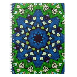 Cuaderno Mosaic Blue Green Hippie Boho Mandala