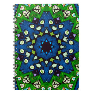 Cuaderno Mosaic Blue Green Hippie Boho Mandala