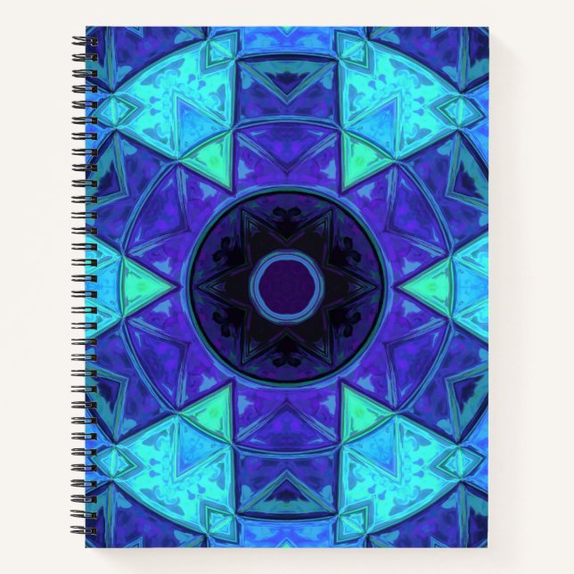 Cuaderno Mosaic Mandala Azul y Púrpura (Anverso)