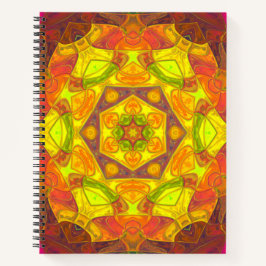 Cuaderno Mosaic Mandala Flor Naranja amarillo y morado