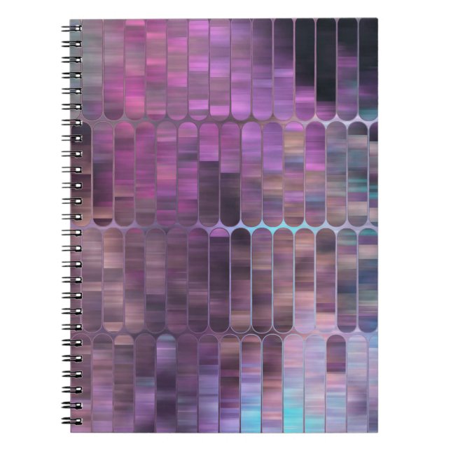 Cuaderno Mosaico abstracto brillante multicolor con brillo (Frente)