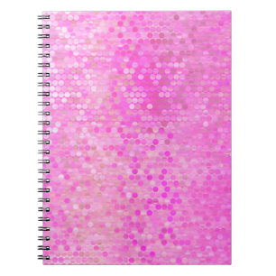 Cuaderno Mosaico abstracto brillante rosa con brillo