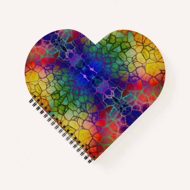 Cuaderno Mosaico arcoiris - Aspecto de vidrio manchado (Anverso)