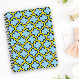 Cuaderno Mosaico azul y amarillo, Entramado, Quatrefoil
