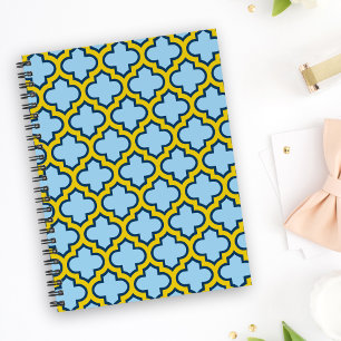 Cuaderno Mosaico azul y amarillo, Entramado, Quatrefoil