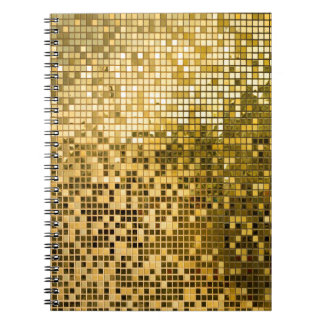 Cuaderno Mosaico de Oro: Textura de mosaicos cuadrados.