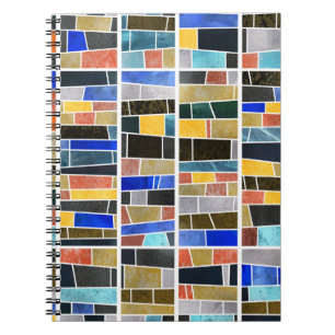 Cuaderno mosaico de vidrio abstracto: textura de alta resol