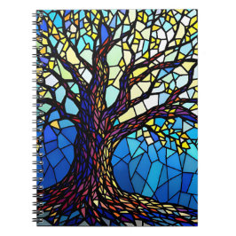 Cuaderno Mosaico de Vidrio Roto del Árbol de la Vida