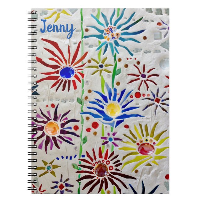 Cuaderno Mosaico floral colorido (Frente)