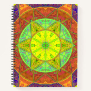 Cuaderno Mosaico Kaleidoscope Flor Amarillo Verde y Naranja