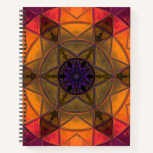 Cuaderno Mosaico Kaleidoscope Flor amarillo y morado
