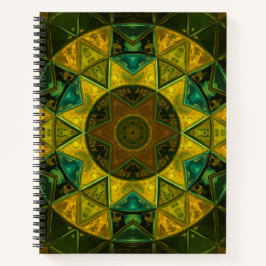 Cuaderno Mosaico Kaleidoscope Flor Amarillo y Verde