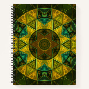 Cuaderno Mosaico Kaleidoscope Flor Amarillo y Verde